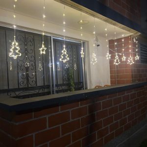 💡CORTINA CON FIGURAS – ÁRBOL + ESTRELLA 🎄⭐ (3 METROS)