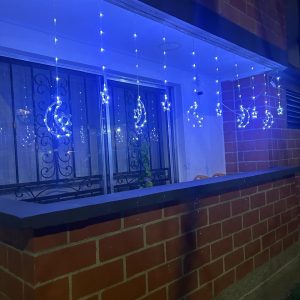 💡CORTINA CON FIGURAS – LUNA + ESTRELLA 🌙⭐ (3 METROS)